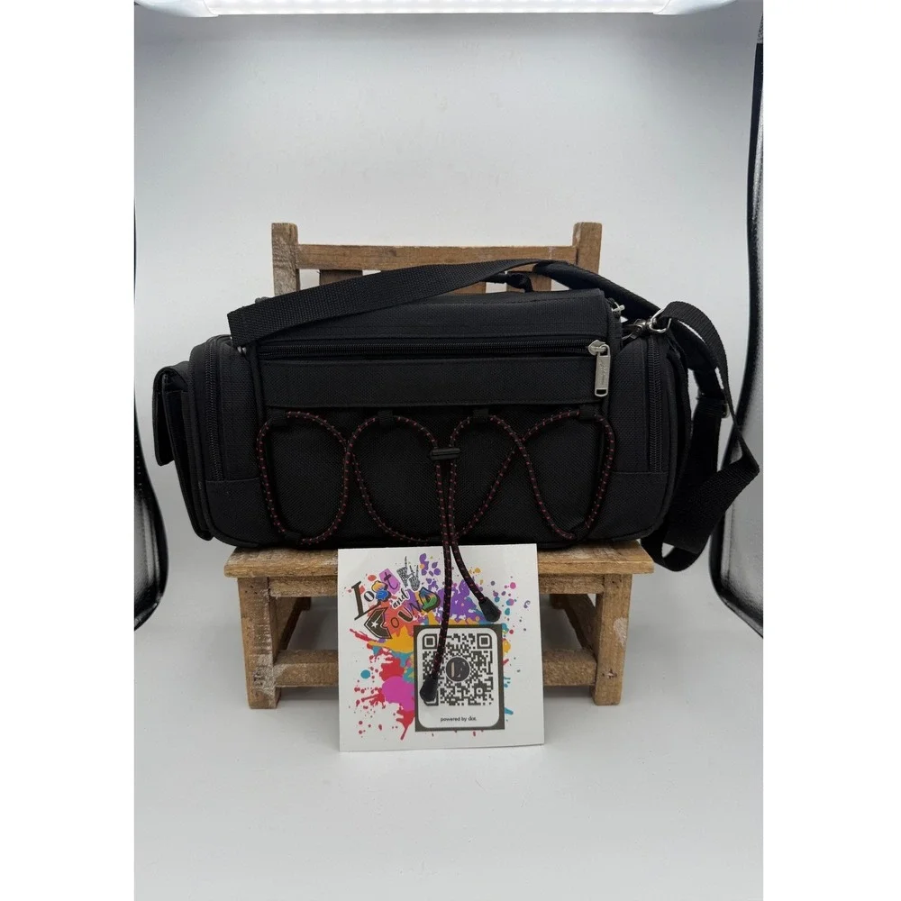 NASCAR Black Yellow Canvas Multi-Pocket Camera Gear Bag Shoulder Strap Racing